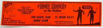 The DevilfishhornClub bookmark, Edinburgh 1984