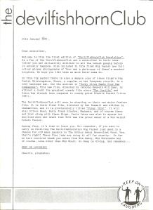 DFHC 'newsletter' January 1987